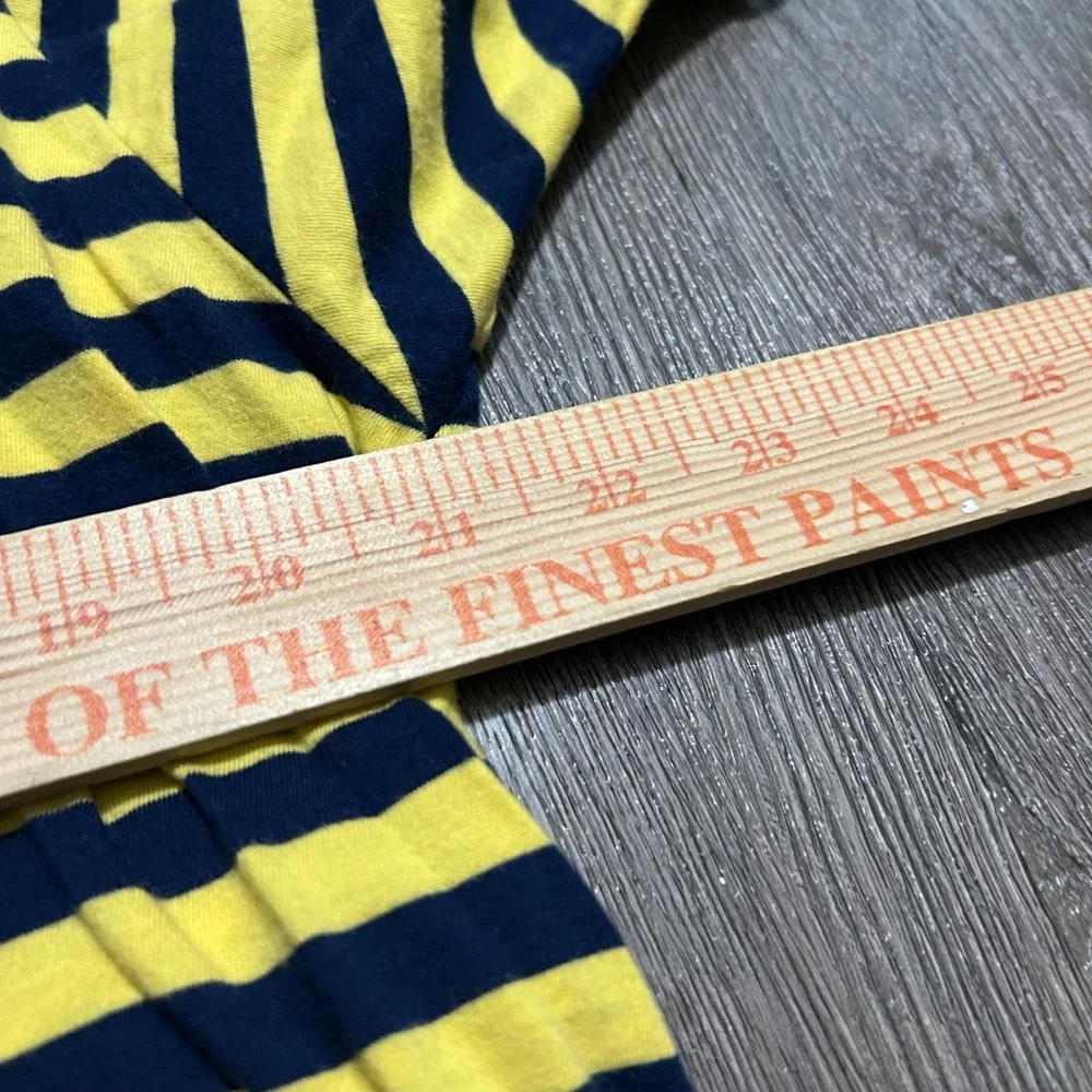 Vintage Polo Ralph Lauren T-Shirt XL Yellow Blue Striped Short Sleeve Cotton